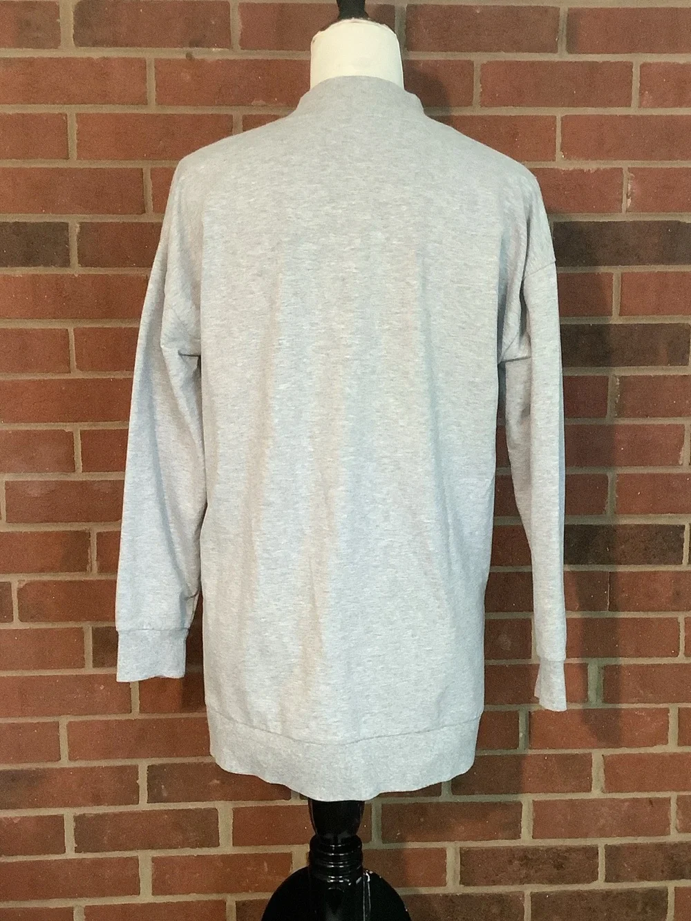 Michael Kors Heather Gray Quarter Zip Sweater with MK Pull